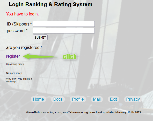 e-offshore-racing.com Ranking and Rating Registration