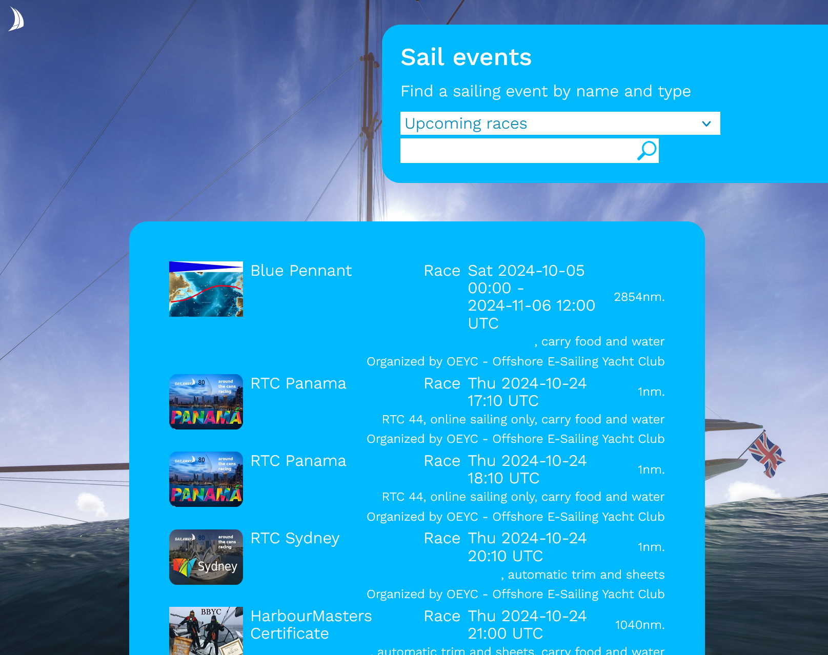 Sailaway III Race Calender